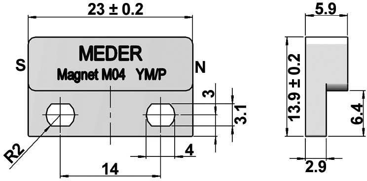 StandexMeder Electronics Magnet M04 Betätigungsmagnet für Reed-Kontakt