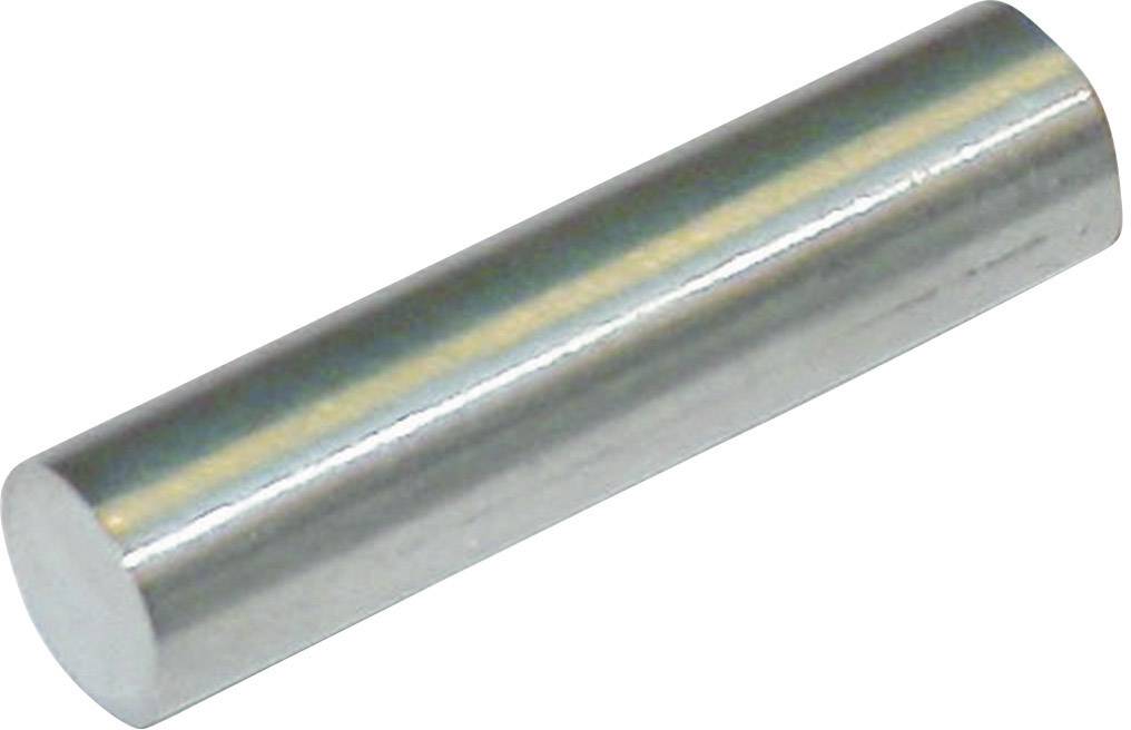 Ein zylindrisches Metallstück, das möglicherweise als Stift oder Bolzen verwendet wird. Es hat eine glänzende, glatte Oberfläche.