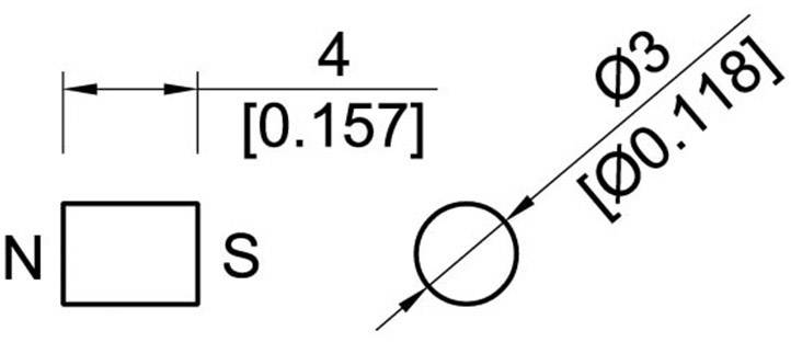 StandexMeder Electronics 4003004025 Permanent-Magnet Stab (Ø x L) 3mm x 4mm SmCo 1.24 T Grenztemperatur (max.): 250°C