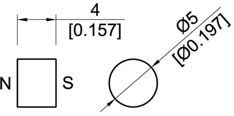 StandexMeder Electronics 4003004026 Permanent-Magnet Stab (Ø x L) 5mm x 4mm SmCo 0.925 T Grenztemperatur (max.): 250°C