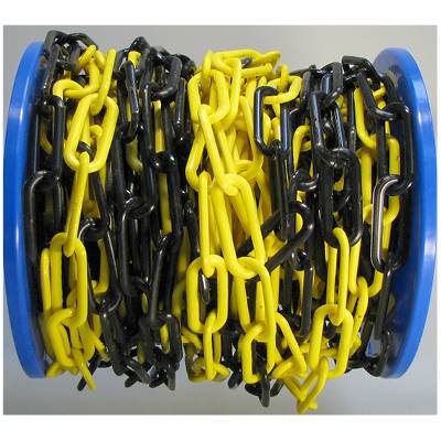 dörner + helmer 128966 Absperrkette Schwarz, Gelb Kunststoff 25m