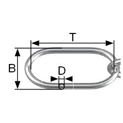 dörner + helmer 152348 Uhrkette Messing (poliert) Stahl 75m