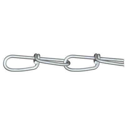 Drei Glieder einer Metallkette mit einem offenen Ende, das trennen andeutet.