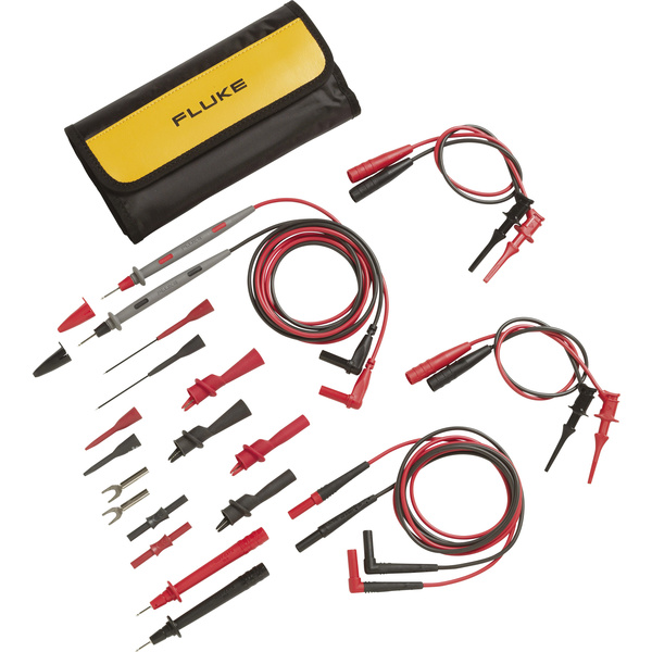 Fluke TL81A Sicherheits-Messleitungs-Set [Lamellenstecker 4mm - Lamellenstecker 4 mm] 1.00m Schwarz, Rot 1 Set