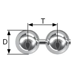 dörner + helmer 159631 Kugelkette Nickel Messing vernickelt 150m