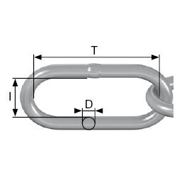 dörner + helmer 171930 Rundstahlkette Rot, Weiß Stahl verzinkt 15m