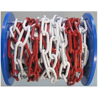 dörner + helmer 171930 Rundstahlkette Rot, Weiß Stahl verzinkt 15m