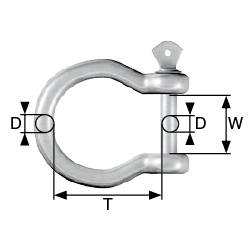 dörner + helmer 174343 Schäkel 150kg 8mm Stahl galvanisch verzinkt 50St.