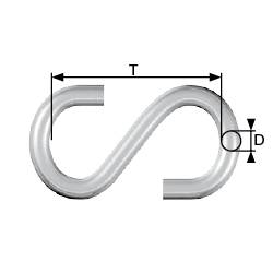dörner + helmer 4810074 S-Haken Ø 4mm verzinkt 32mm Stahl galvanisch verzinkt 20St.