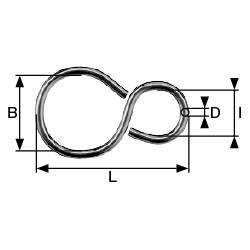 dörner + helmer 4810204 Sortiment S-Haken vermessingt Stahl vermessingt 10 Set