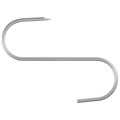 Gebogenes Metallhaken in S-Form, geeignet zum Aufhängen oder Befestigen in verschiedenen Anwendungen.