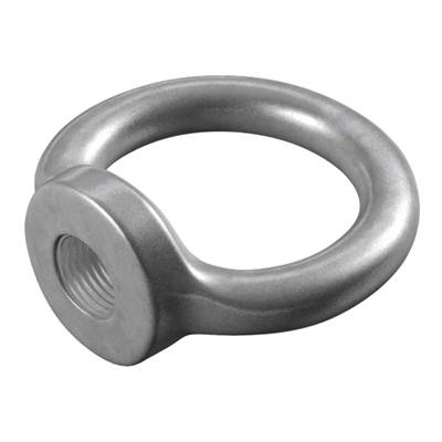 Stahl-Schraubring mit rundem Auge, innen mit Gewinde. Geeignet zum Heben schwerer Lasten, oft in Bau- und Industriezwecken verwendet.
