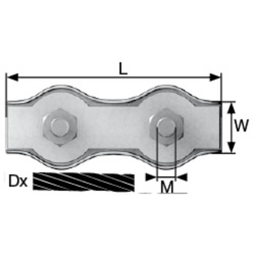 Seilklemme 2 mm Stahl galvanisch verzinkt dörner + helmer 4814444 20 St.