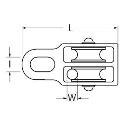 dörner + helmer 4816324 Blockseilrolle, doppelt 30mm Polyamid Gehäusematerial: Zinkdruckguss 6St.
