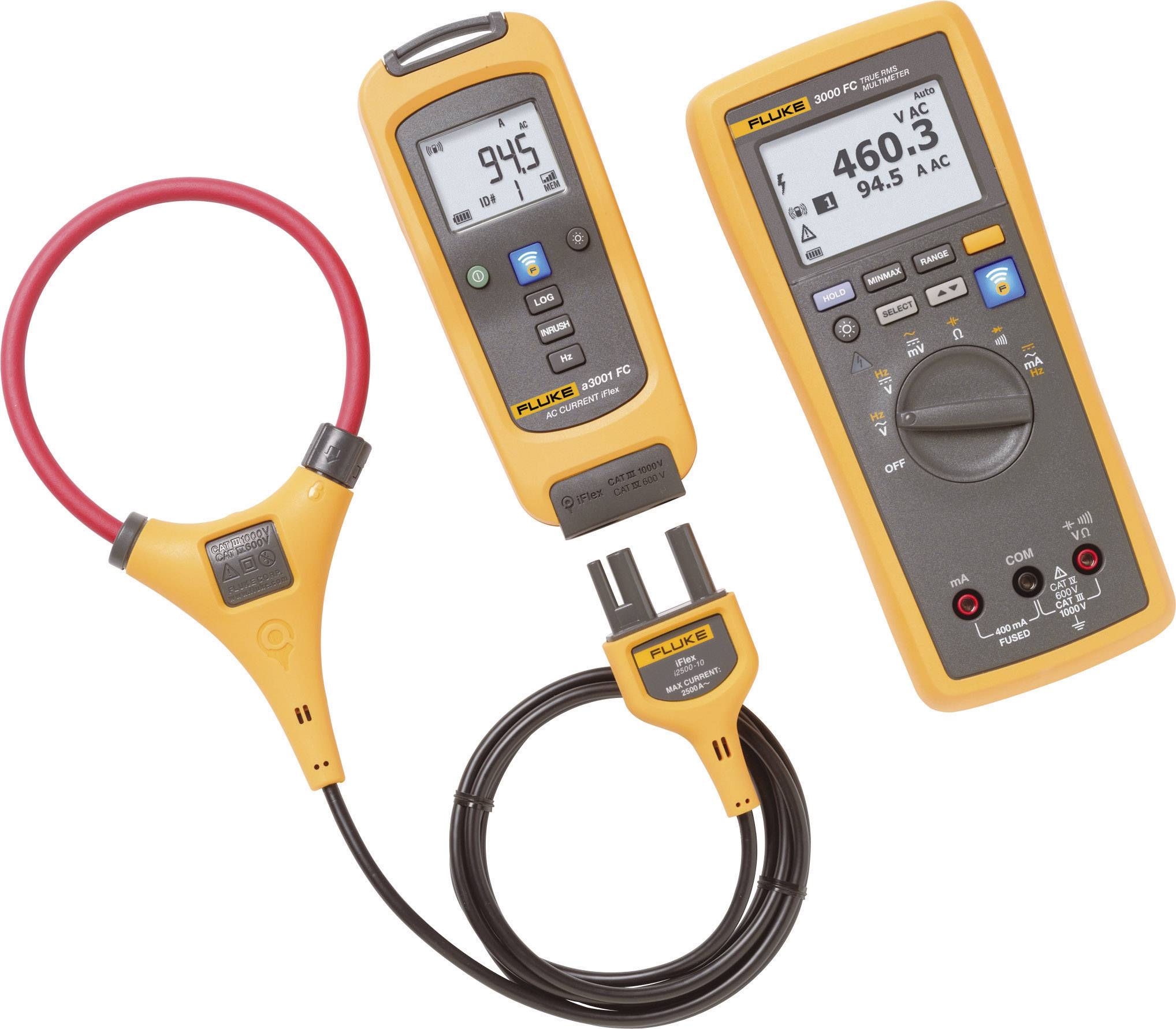 Fluke FLK-A3001 FC KIT Stromzange, Hand-Multimeter digital Grafik-Display, Datenlogger CAT III 1000