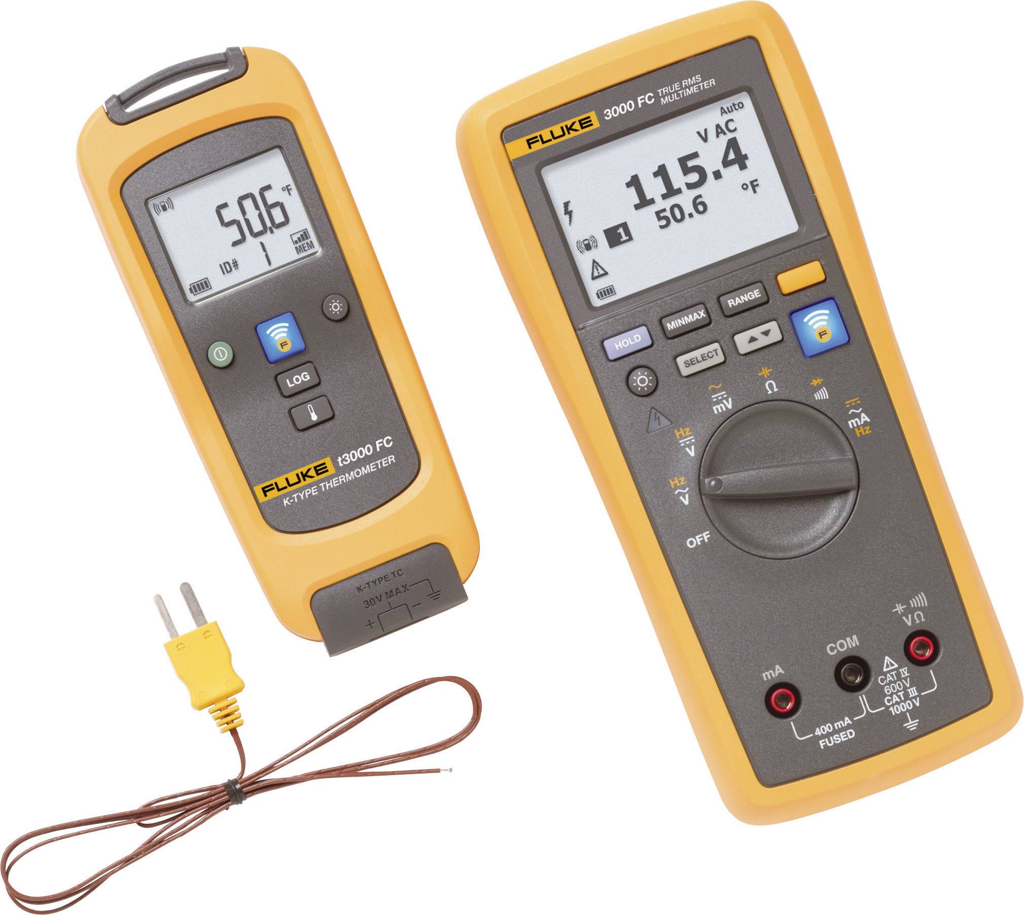 Fluke FLK-T3000 FC KIT Hand-Multimeter digital Grafik-Display, Datenlogger CAT III 1000 V, CAT IV 600 V Anzeige (Counts): 10000
