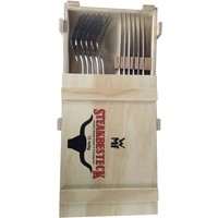 WMF 12.8023.9990 Steak-Besteck 12er Set Edelstahl (rostfrei) in Holzkiste Silber 500308 WMF 12.8023.9990 Steak-Besteck 12er Set Edelstahl (rostfrei) in Holzkiste Silber 500308