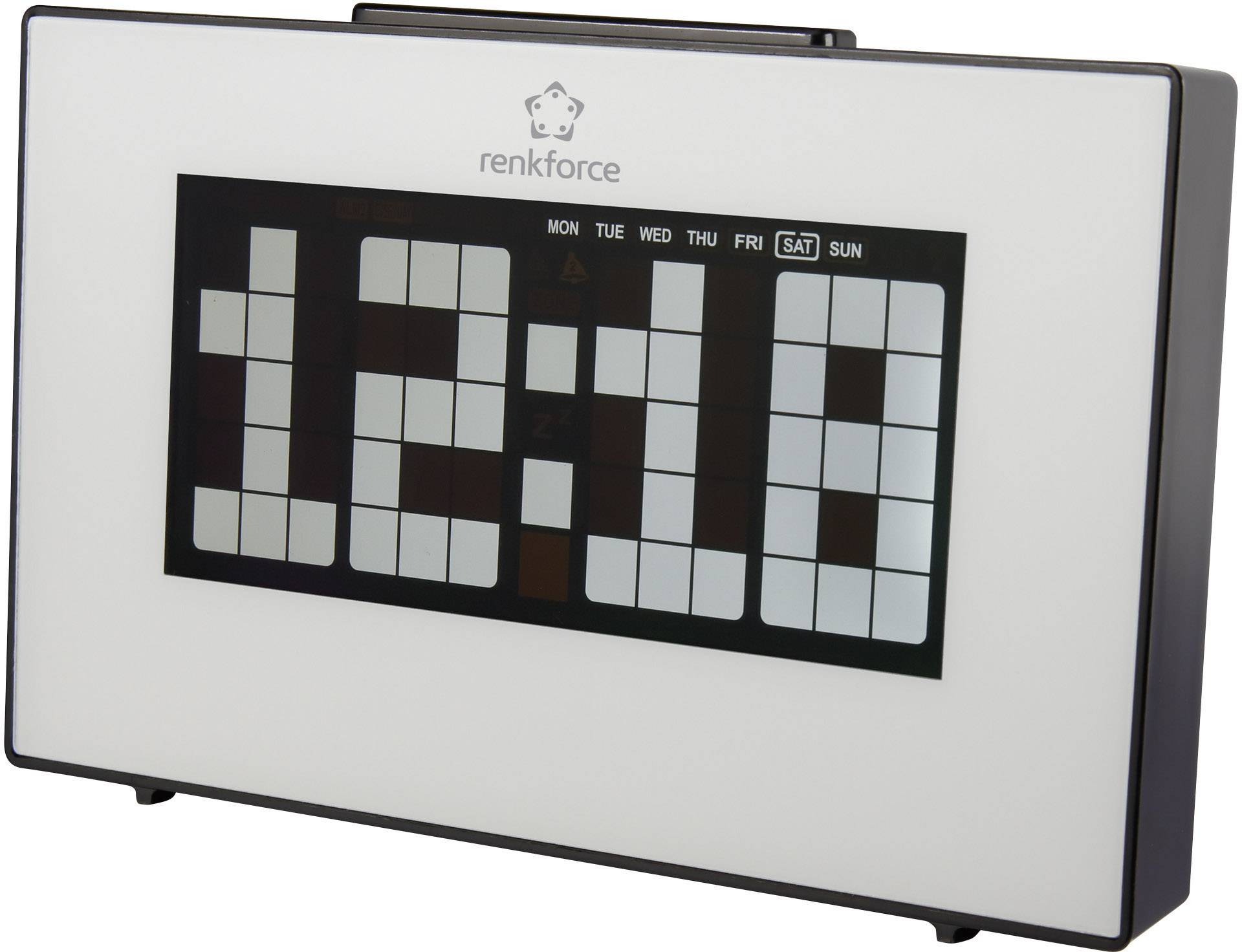 Renkforce E0202LNS Quarz Wecker Silber, Schwarz Alarmzeiten 2