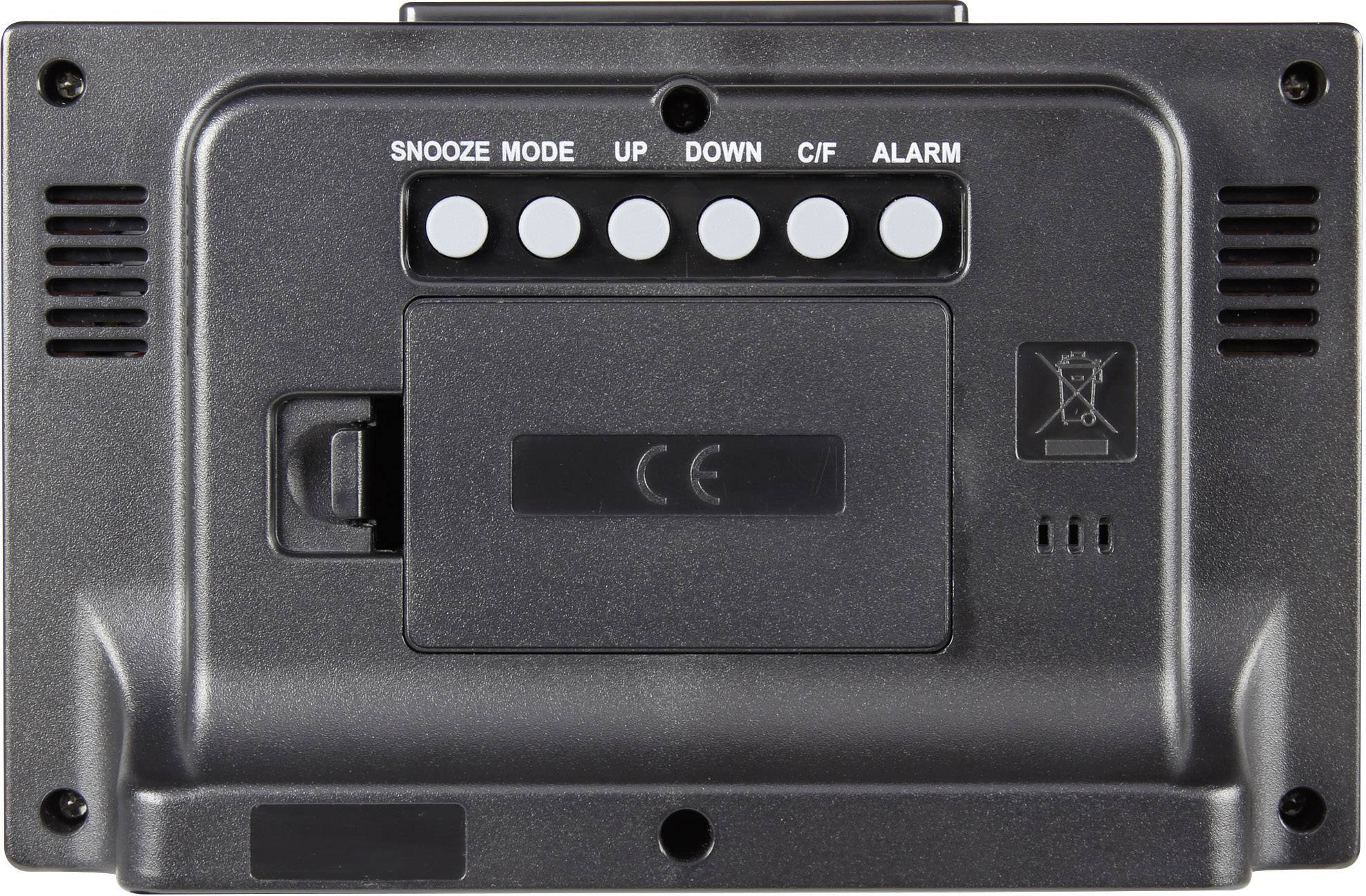 Renkforce E0202LNS Quarz Wecker Silber, Schwarz Alarmzeiten 2