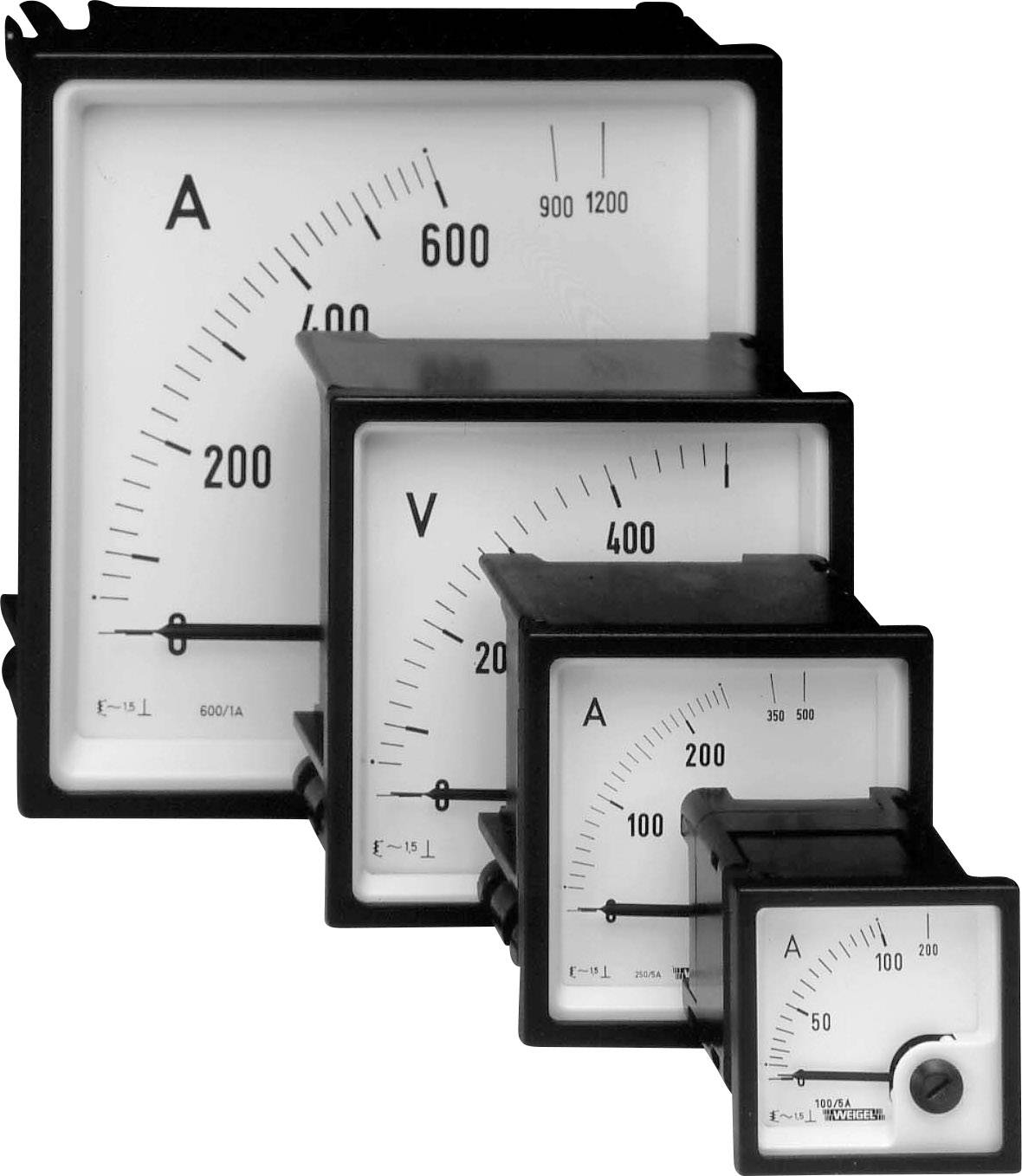 Weigel 6.741.302.332 EQ96K 250/5A Schalttafel-Einbauinstrument mit Dreheisenmesswerk 250 A/AC (5 A) Dreheisen