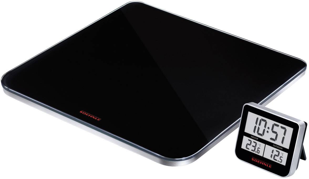 Soehnle Digitale Personenwaage mit Innen-/Außentemperaturanzeige Comfort Senso Wägebereich (max.)=