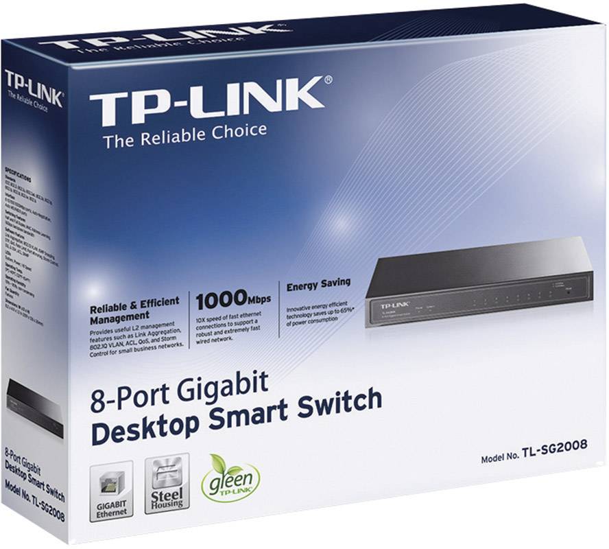 TP-LINK TL-SG2008 Netzwerk Switch TL-SG2008 8 Port 1 GBit/s