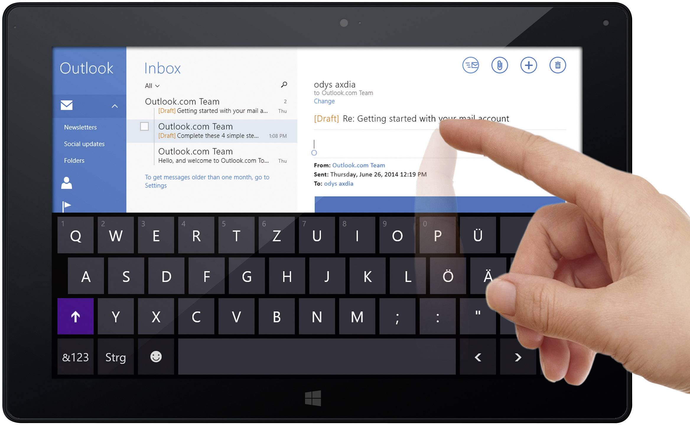 ODYS WiFi 32 GB Schwarz, Silber Windows®-Tablet 25.7 cm (10.1 Zoll) 1.33 GHz Intel® Atom® Windows® 8 32-Bit 1280 x 800 Pixel