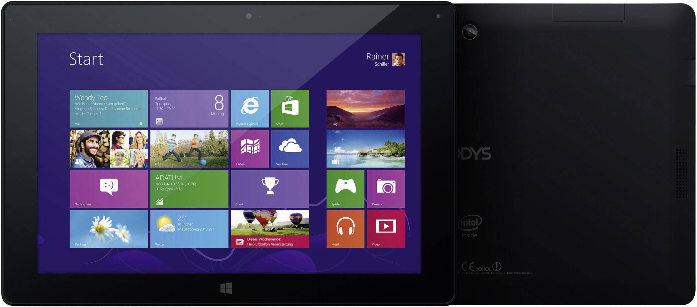 ODYS WiFi 32 GB Schwarz, Silber Windows®-Tablet 25.7 cm (10.1 Zoll) 1.33 GHz Intel® Atom® Windows® 8 32-Bit 1280 x 800 Pixel