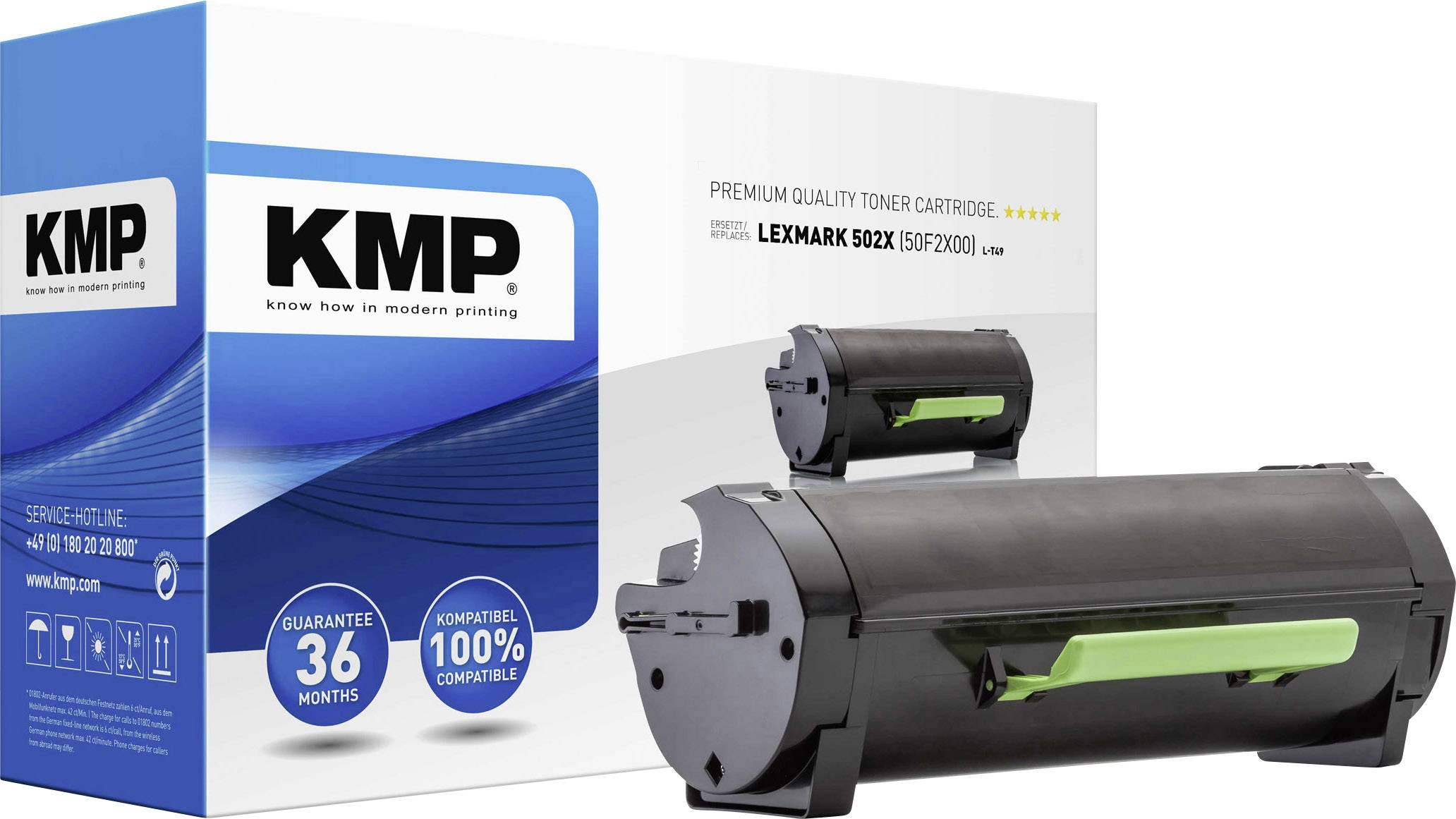 KMP Toner ersetzt Lexmark 502X, 50F2X00 Kompatibel Schwarz 12500 Seiten L-T49