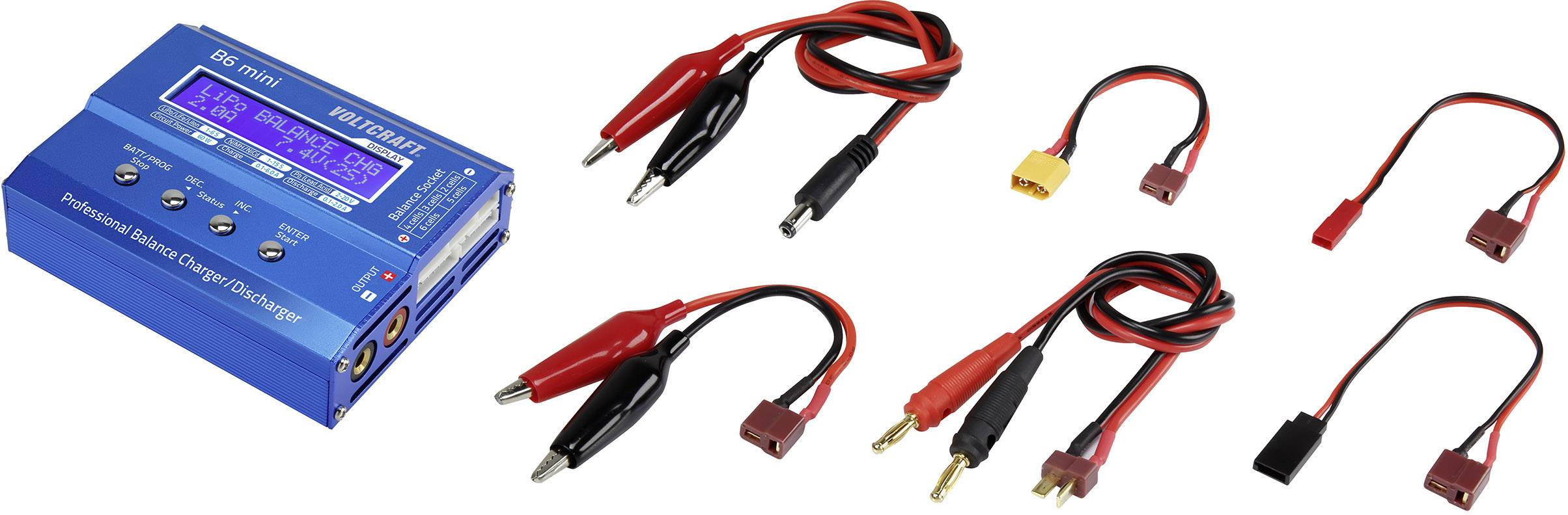 Modellbau-Multifunktionsladegerät 12 V 6 A VOLTCRAFT B6 Mini NiMH, NiCd, LiPo, Blei, LiFePO, LiIon