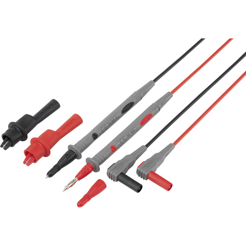 VOLTCRAFT TL 88-4 Sicherheits-Messleitungs-Set [Lamellenstecker 4mm - Prüfspitze] 1.80m Schwarz, Rot