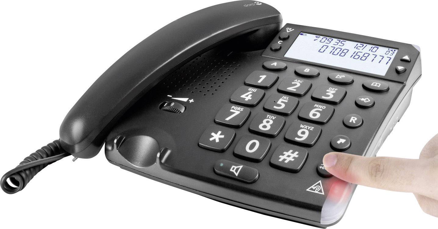 doro Magna 4000 Schnurgebundenes Seniorentelefon Optische Anrufsignalisierung, Freisprechen Beleuchtetes Display Schwarz