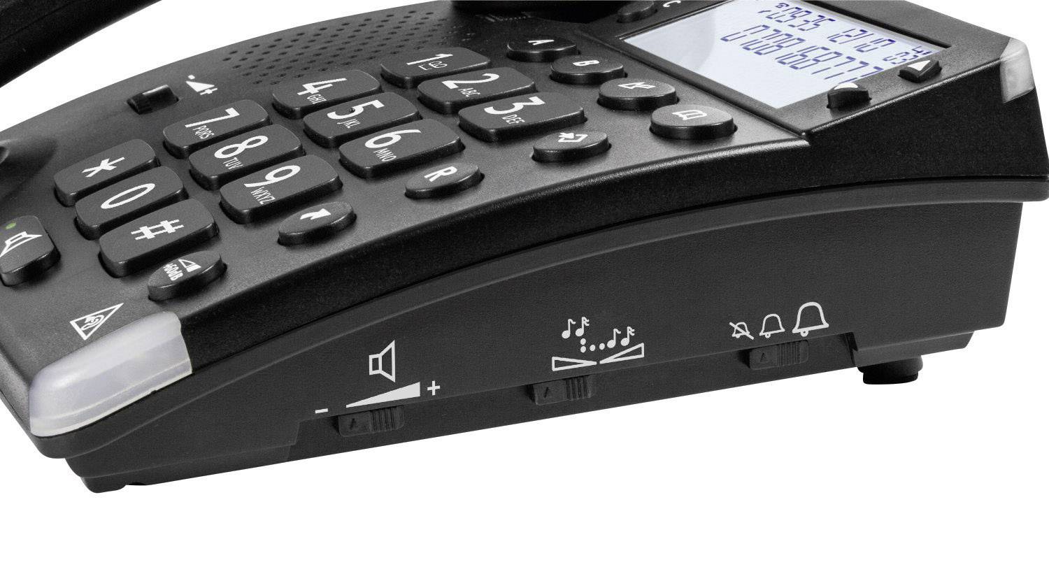 doro Magna 4000 Schnurgebundenes Seniorentelefon Optische Anrufsignalisierung, Freisprechen Beleuchtetes Display Schwarz