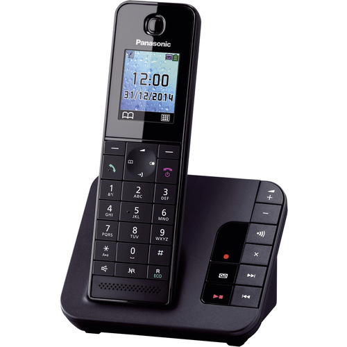 Panasonic KX-TGH220 DECT, GAP Schnurloses Telefon analog  Anrufbeantworter, Freisprechen Schwarz