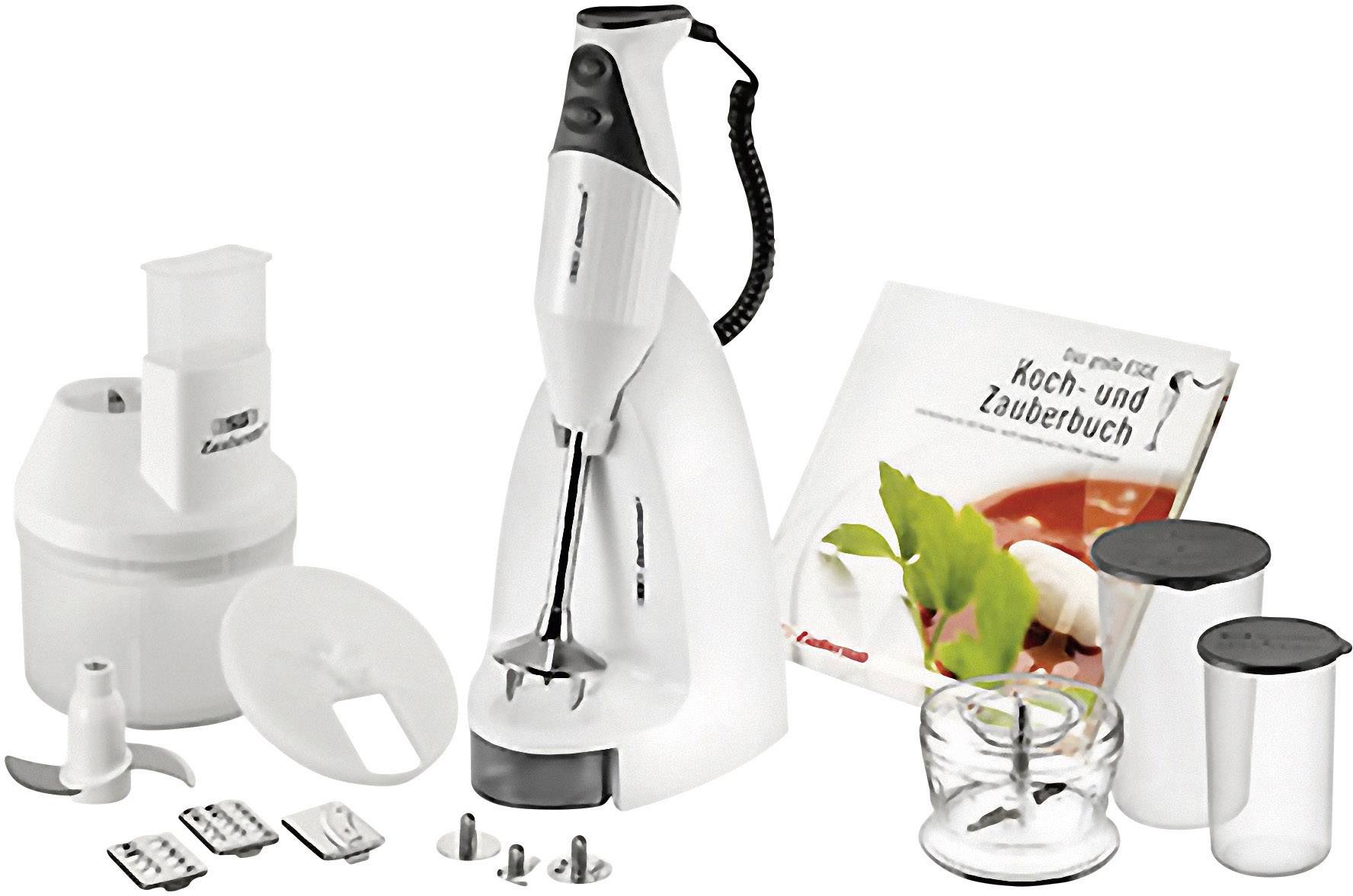 ESGE M200 Zauberstab® Superbox Stabmixer 200 W mit Zerkleinereraufsatz, mit Mixbecher Weiß, Edelstahl