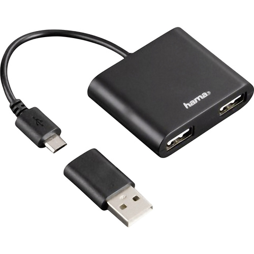 Hama  2 Port USB 2.0-Hub mit OTG-Funktion Schwarz