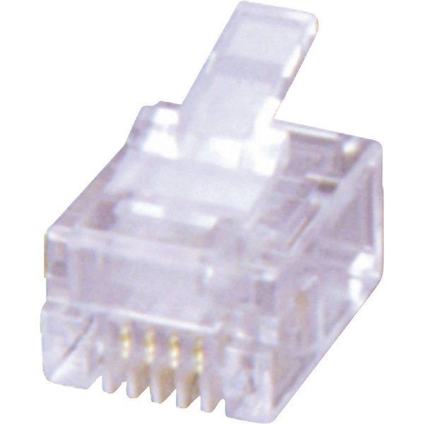 MH Connectors MHRJ126P6CR RJ12-Modularstecker 6510-0104-04 Stecker, gerade Pole: 6P6C Transparent