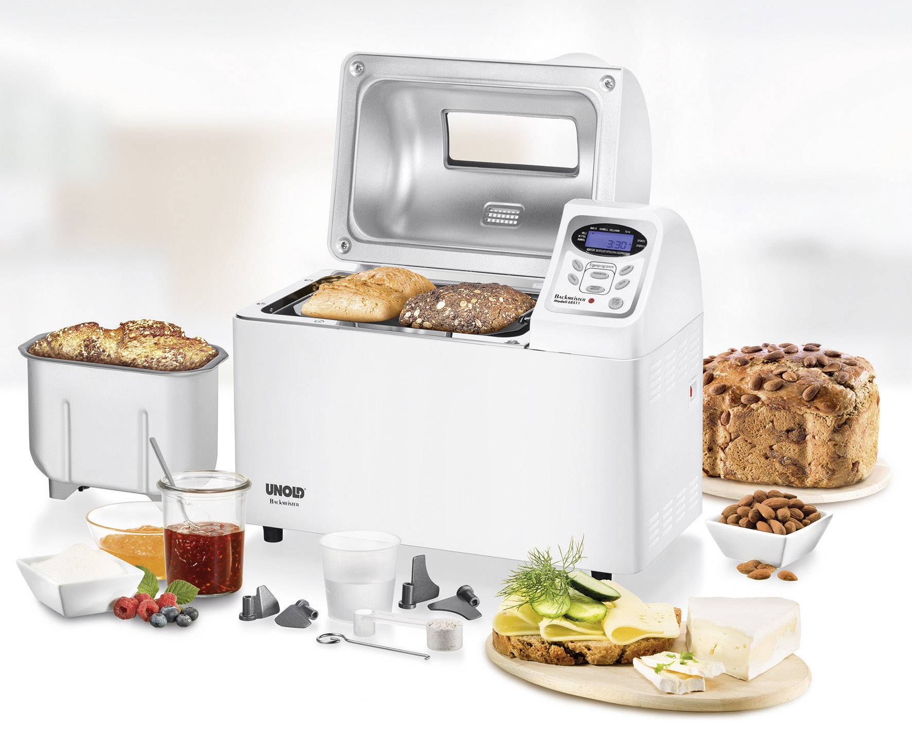 Unold Backmeister Extra Brotbackautomat Timerfunktion Weiß