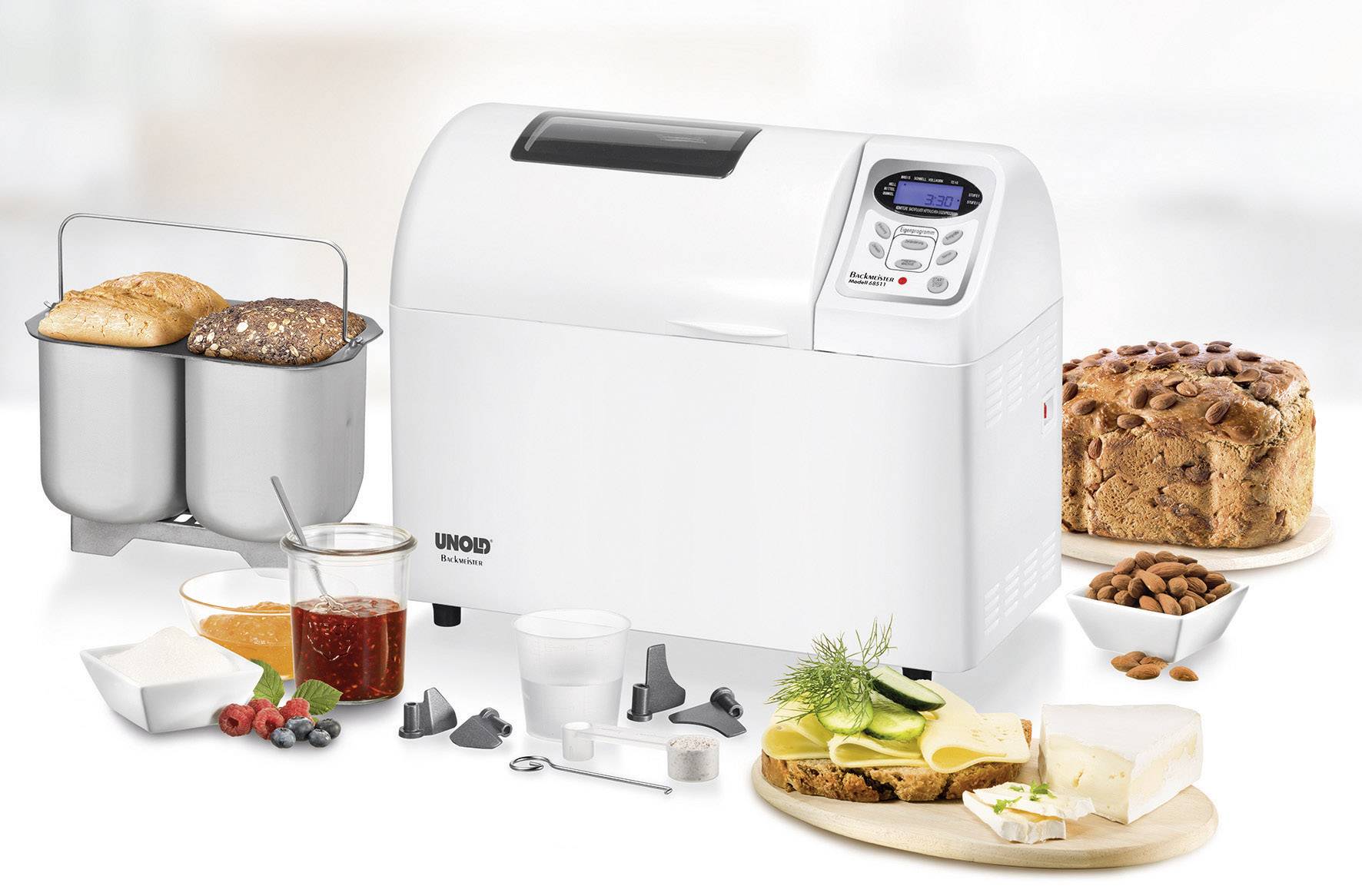Unold Backmeister Extra Brotbackautomat Timerfunktion Weiß