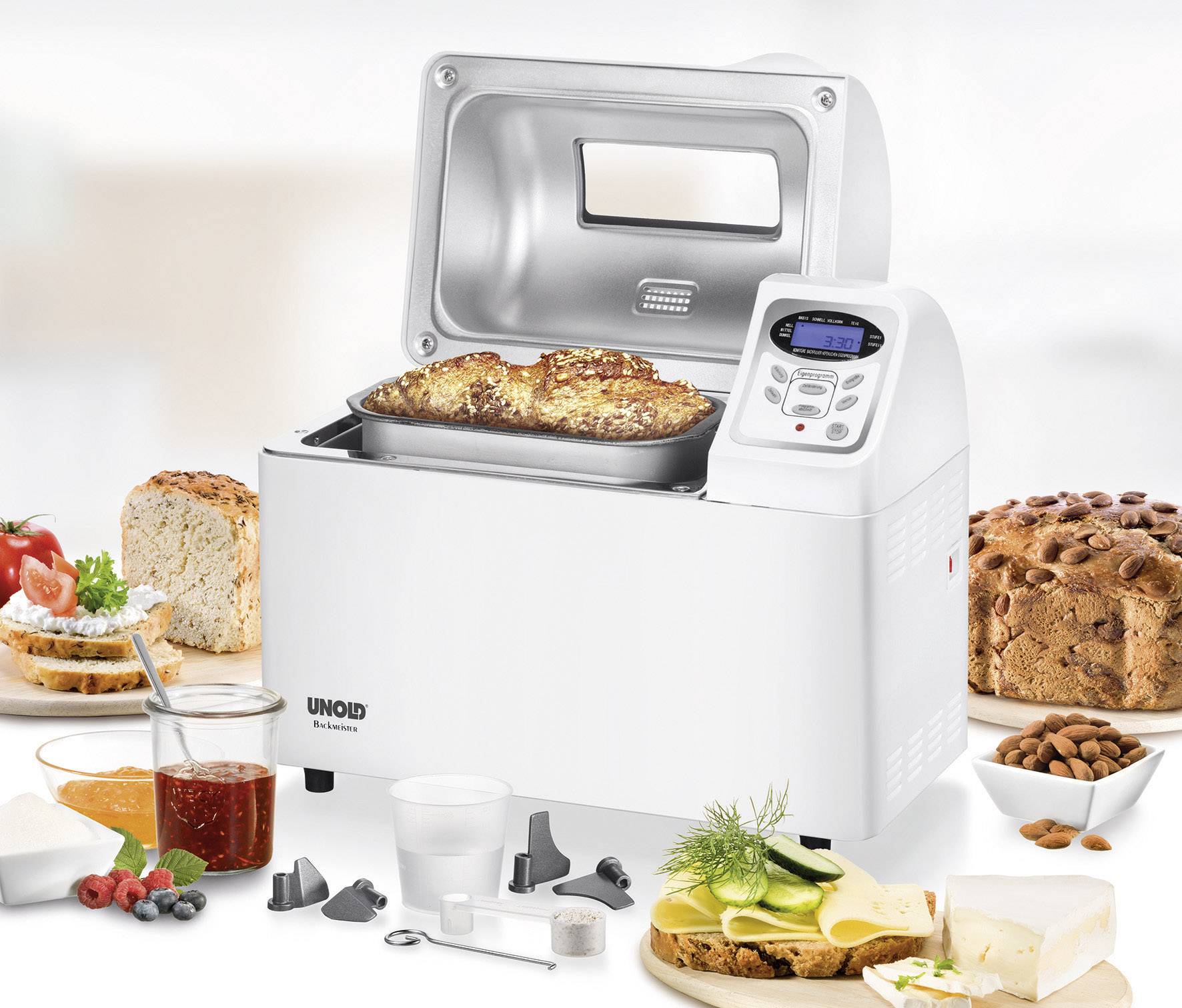 Unold Backmeister Extra Brotbackautomat Timerfunktion Weiß
