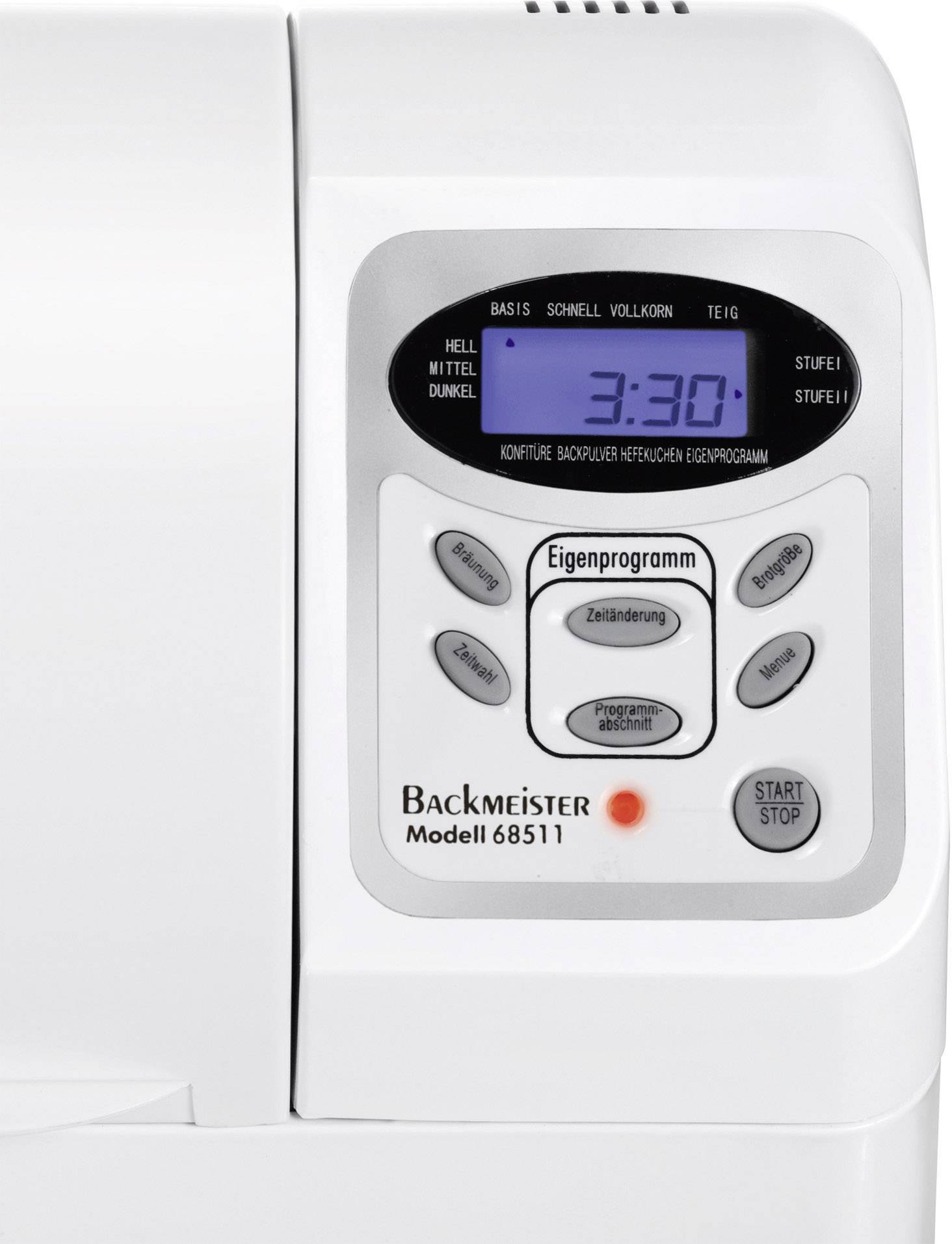 Unold Backmeister Extra Brotbackautomat Timerfunktion Weiß