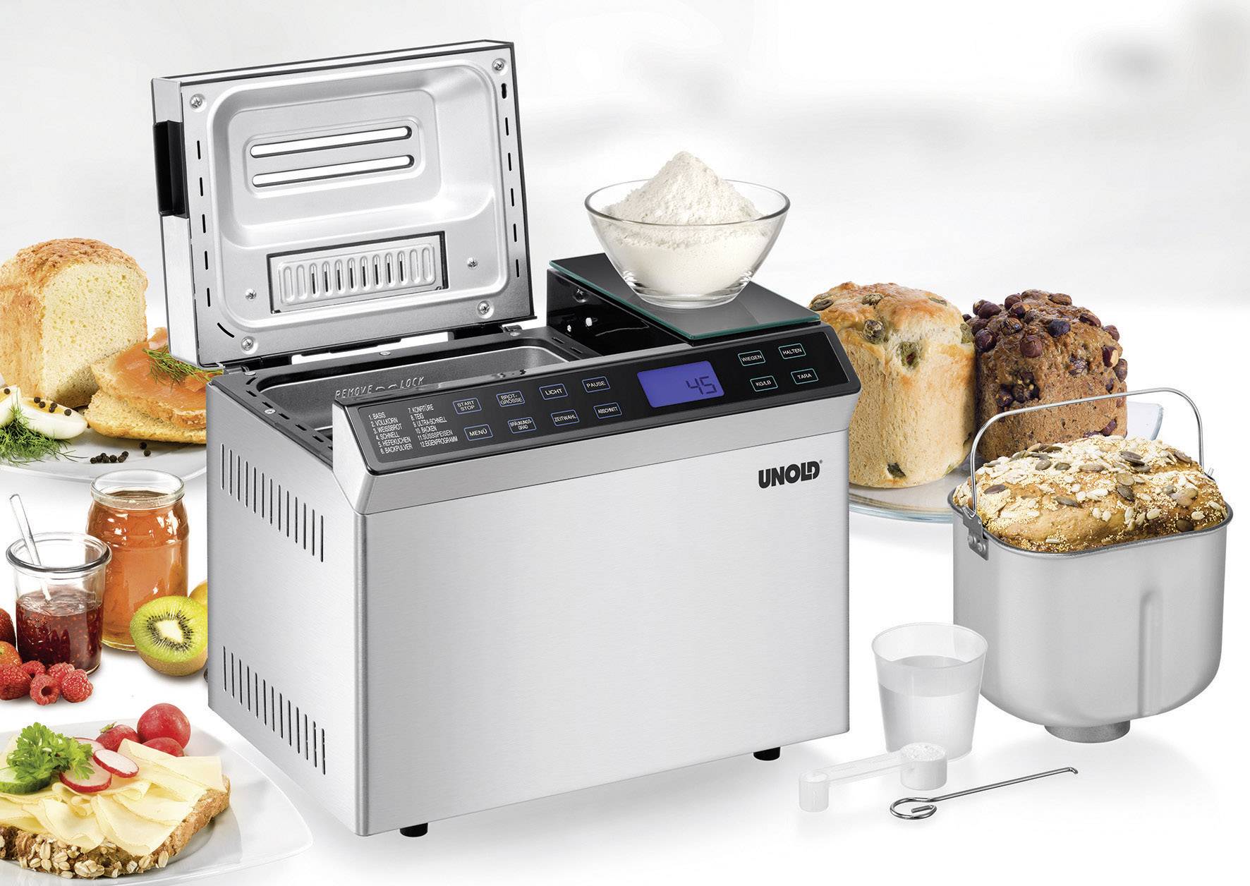 Unold Backmeister SKALA Brotbackautomat Timerfunktion Edelstahl