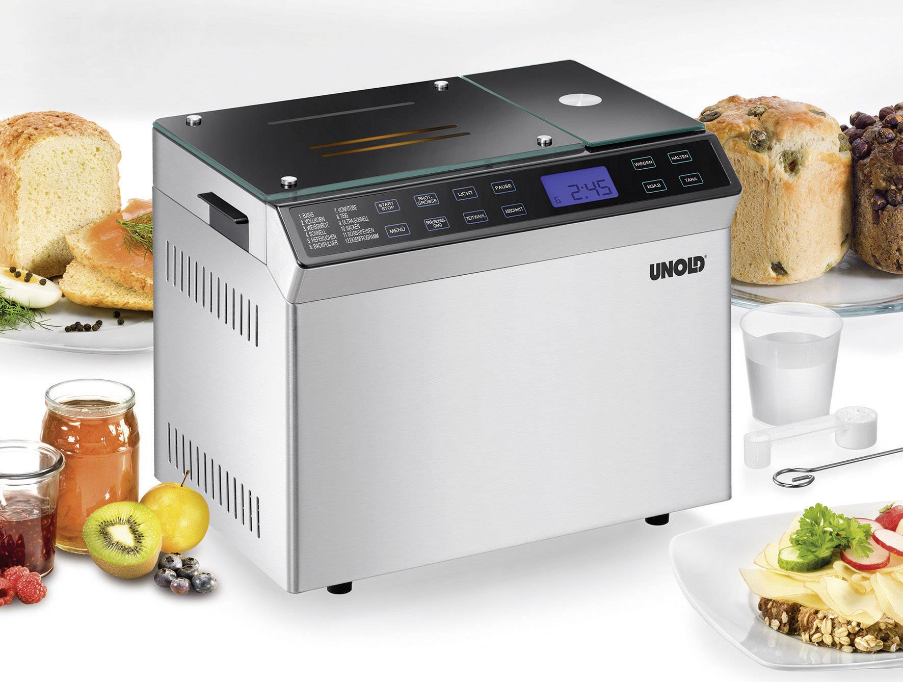 Unold Backmeister SKALA Brotbackautomat Timerfunktion Edelstahl