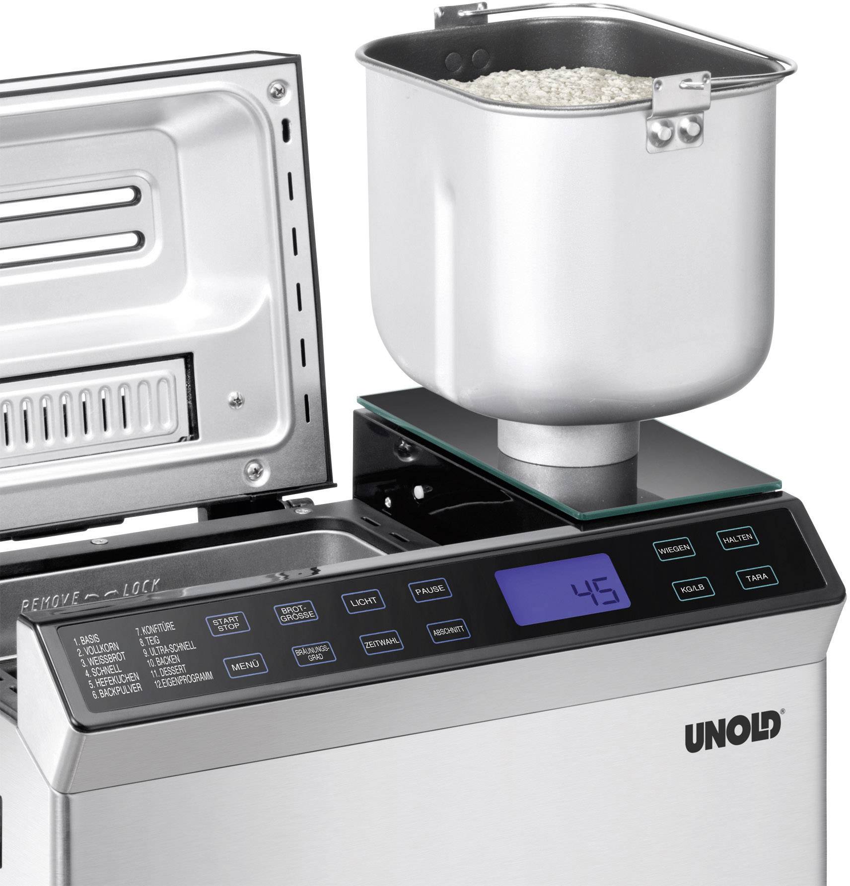 Unold Backmeister SKALA Brotbackautomat Timerfunktion Edelstahl