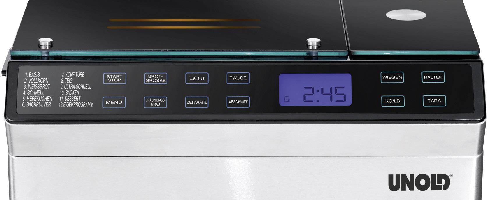 Unold Backmeister SKALA Brotbackautomat Timerfunktion Edelstahl
