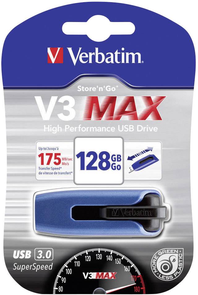 Verbatim V3 Max USB-Stick 128 GB Blau 49808 USB-A (USB 3.2 Gen 1)