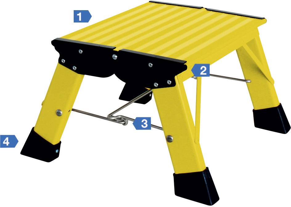Krause Treppy PlusLine 130334 Aluminium Doppel-Klapptritt klappbar Arbeitshöhe (max.): 2.20m Gelb 1.8kg