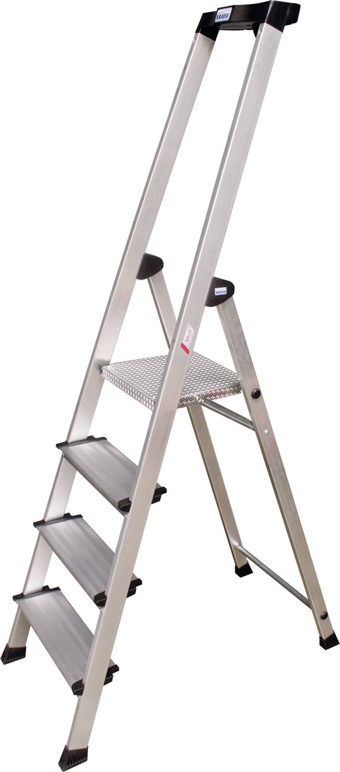 Aluminiumleiter mit vier Stufen, stabil, für den Innen- und Außenbereich geeignet.