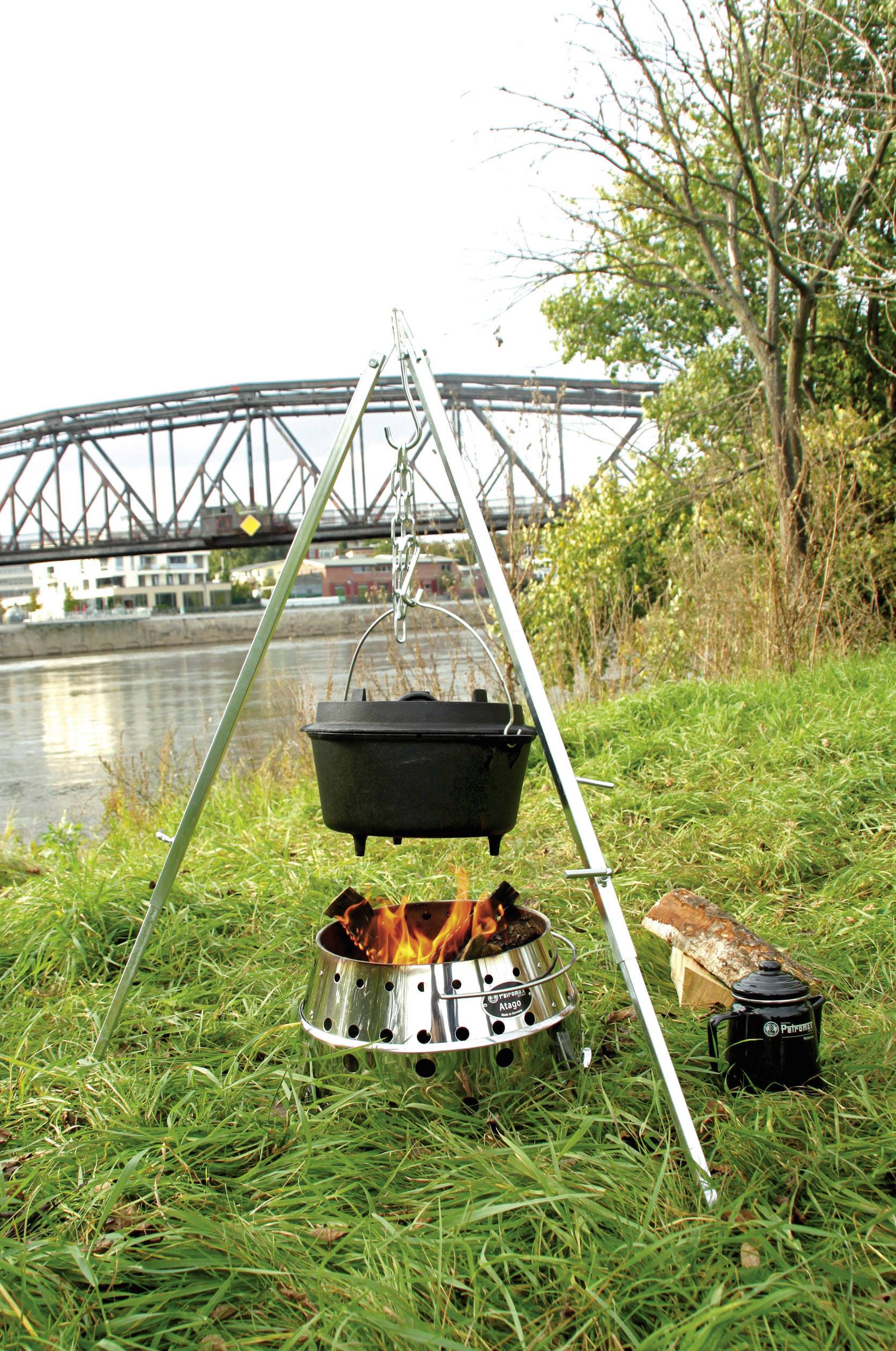 Petromax Dreifuß D1 Holzkohle Dreibein-Grill klappbar Silber