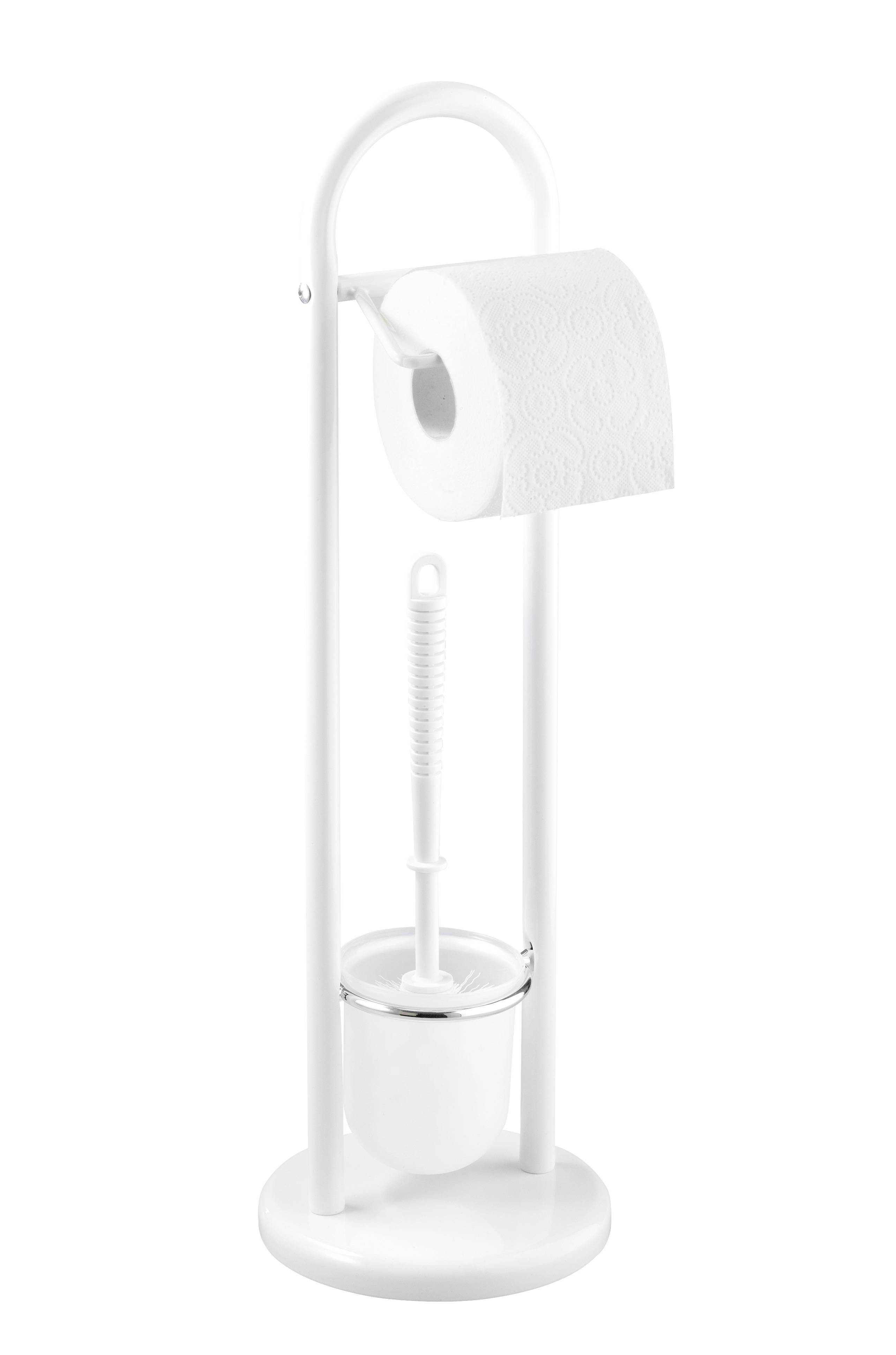 Wenko Siena WC-Garnitur Stand Weiß, Chrom (satiniert) 1 St.